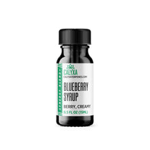 Load image into Gallery viewer, A bottle of Calyxa Botanical Blueberry Syrup Terpene with the label showing the product name and the brand's website.