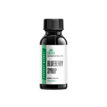 Load image into Gallery viewer, A bottle of Calyxa Botanical Blueberry Syrup Terpene with the label showing the product name and the brand's website.