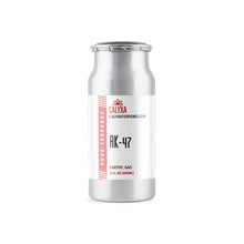 Load image into Gallery viewer, An aluminum bottle with a red and white label, containing 'AK-47' strain Botanical Terpenes by Calxya.