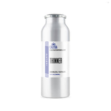 Load image into Gallery viewer, An aluminum bottle with a white and blue label, containing the product 'Thinner' by Calyxa Terpenes.