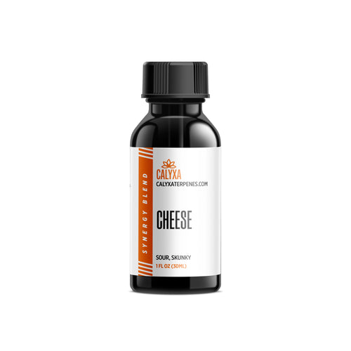 A bottle of Cheese Strain Botanical Terpenes by Calyxa.